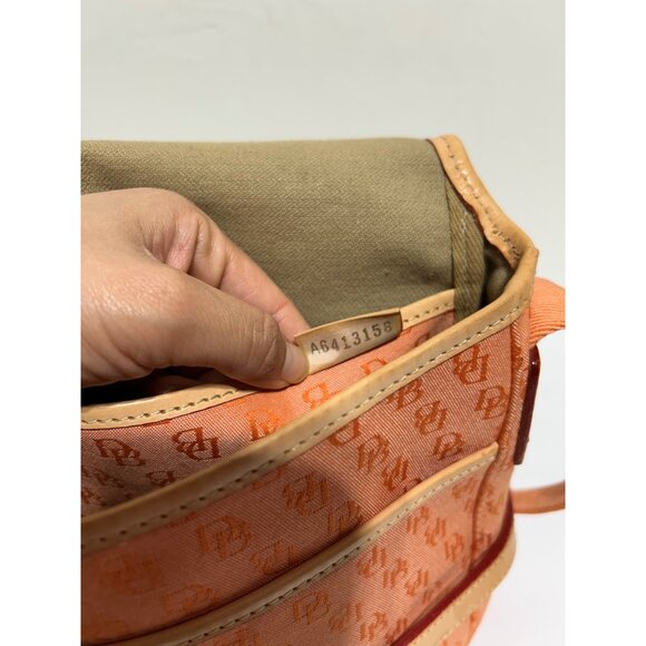 Dooney & Bourke Cabriolet Monogram Orange Canvas Crossbody - Picture 11 of 14